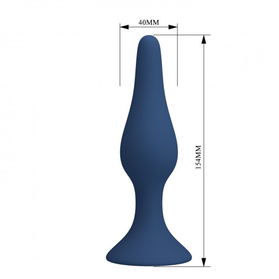 Синяя анальная пробка Slim Anal Plug XL - 15,4 см.