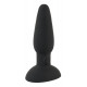 Черная анальная вибропробка с пульсацией в нижней части Thumping Anus Butt Plug - 15 см.