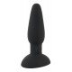 Черная анальная вибропробка с пульсацией в нижней части Thumping Anus Butt Plug - 15 см.