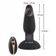 Черная анальная вибропробка с пульсацией в нижней части Thumping Anus Butt Plug - 15 см.