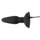 Черная анальная вибропробка с пульсацией в нижней части Thumping Anus Butt Plug - 15 см.