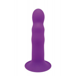 Фиолетовый фаллоимитатор-реалистик PREMIUM RIBBED DILDO - 18 см.