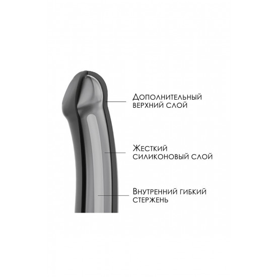 Черный фаллос на присоске Silicone Bendable Dildo XL - 20 см.