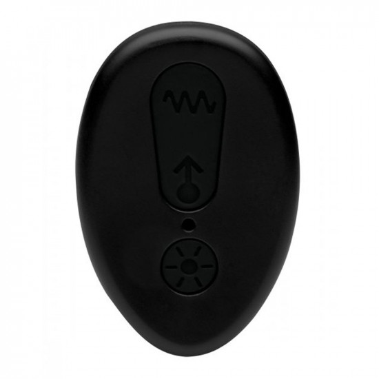 Черная анальная вибровтулка Anal Plug with Remote Control - 8 см.