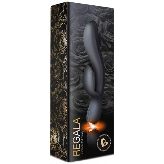 Черный вибратор-кролик Regala Rabbit - 22,5 см.