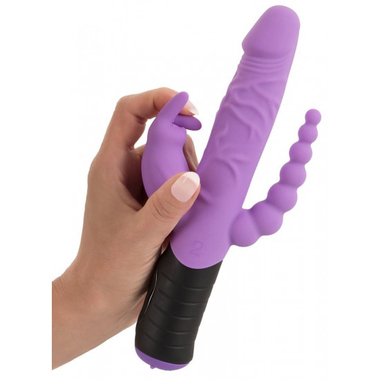 Сиреневый тройной вибратор Triple Vibrator - 22,2 см.
