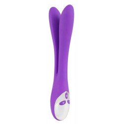 Фиолетовый сдвоенный вибратор Bendable Double Vibrator - 24,3 см.