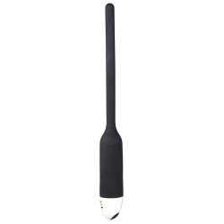 Черный силиконовый расширитель для уретры с вибрацией Silikon Dilator