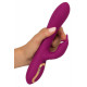 Фиолетовый вибратор 3 Function Vibrator с вращением бусин - 23 см.