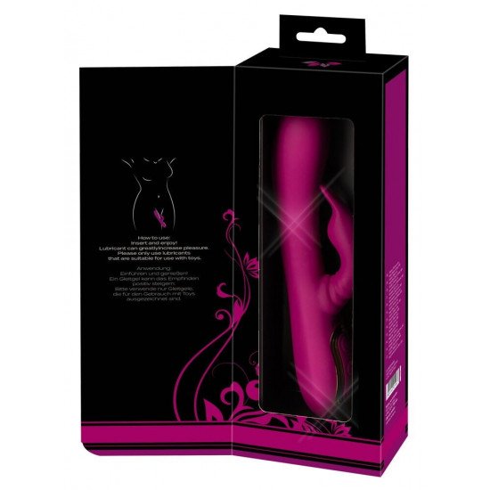 Фиолетовый вибратор 3 Function Vibrator с вращением бусин - 23 см.