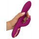 Фиолетовый вибратор 3 Function Vibrator с вращением бусин - 23 см.