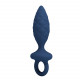 Синяя анальная пробка с кольцом Butt Plug with Loop L - 15,7 см.