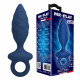 Синяя анальная пробка с кольцом Butt Plug with Loop L - 15,7 см.