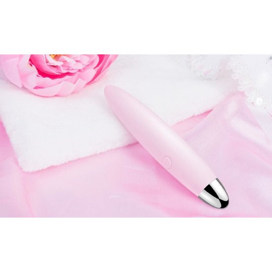 Розовый компактный вибростимулятор клитора Daisy - 12,5 см.