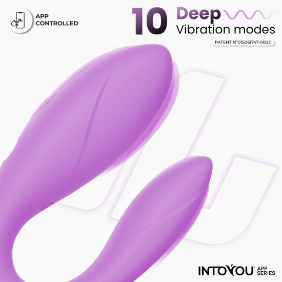 Сиреневый интерактивный вибромассажёр для пар Couple Toy Lavender