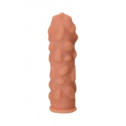 Телесная насадка на фаллос с крупными бугорками Extreme Sleeve 011 S-size - 12,7 см.