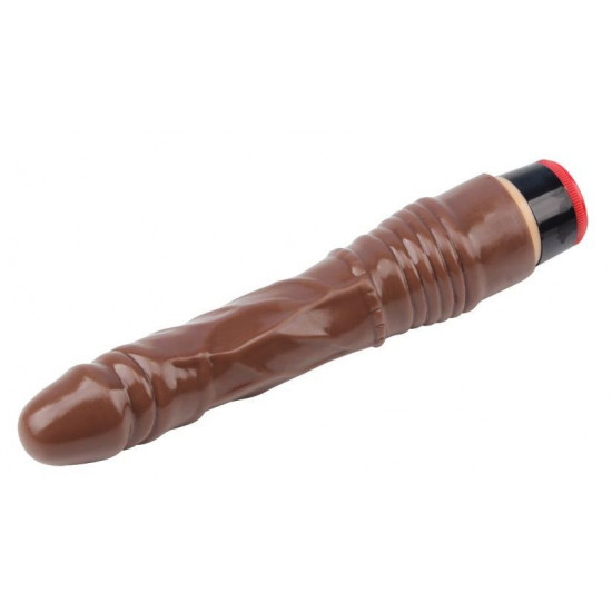 Коричневый вибратор-реалистик 8.8” Vibe Cock - 21,5 см.