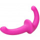 Розовый безремневой страпон Silicone Strapless Strapon