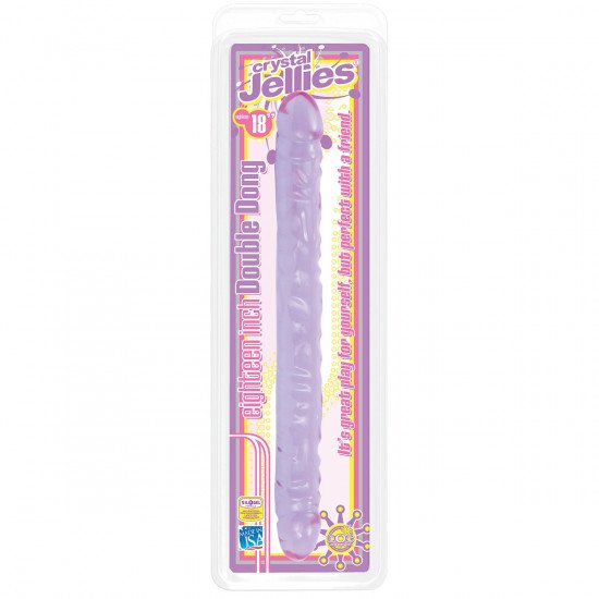 Двухсторонний фиолетовый фаллоимитатор Double Dong Purple Jellie - 46 см.