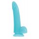 Голубой фаллоимитатор Smooth Glowing Dong 5 - 14,4 см.