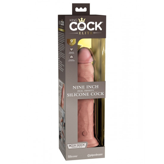 Телесный фаллоимитатор 9  Silicone Dual Density Cock - 25,4 см.