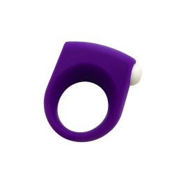 Фиолетовое эрекционное кольцо Puggle Vibrating Ring with Bullet