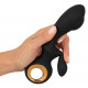 Черный вибратор-кролик с функцией расширения Inflatable Rabbit Vibrator - 18,3 см.