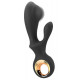 Черный вибратор-кролик с функцией расширения Inflatable Rabbit Vibrator - 18,3 см.