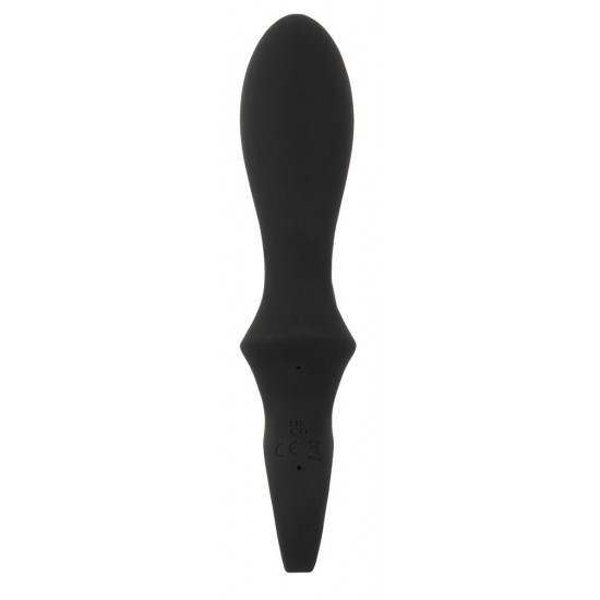 Черный вибратор-кролик с функцией расширения Inflatable Rabbit Vibrator - 18,3 см.