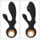 Черный вибратор-кролик с функцией расширения Inflatable Rabbit Vibrator - 18,3 см.