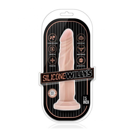 Телесный фаллоимитатор 7.5 Inch Silicone Dildo - 19 см.