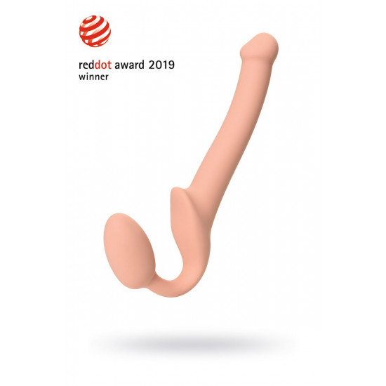 Телесный безремневой страпон Silicone Bendable Strap-On - size S