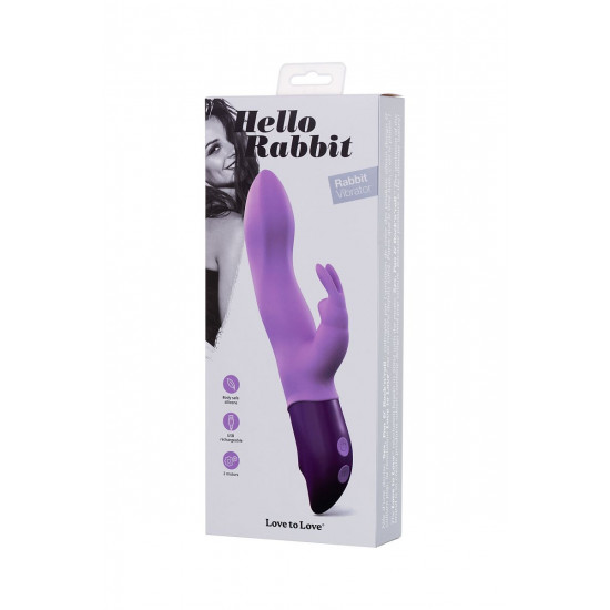 Сиреневый вибратор-кролик Hello Rabbit - 24,5 см.