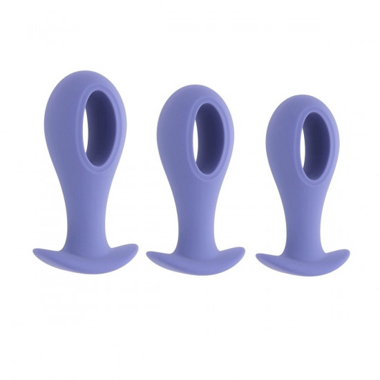 Набор из 3 анальных пробок с вибропулей Hole Punch Plug Set