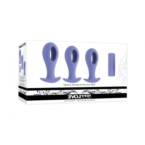 Набор из 3 анальных пробок с вибропулей Hole Punch Plug Set