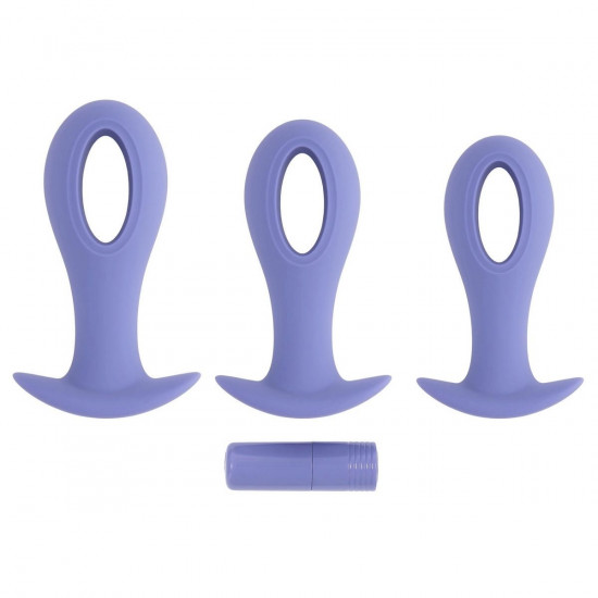 Набор из 3 анальных пробок с вибропулей Hole Punch Plug Set