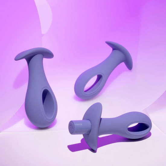 Набор из 3 анальных пробок с вибропулей Hole Punch Plug Set