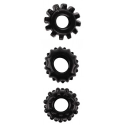 Набор из 3 черных эрекционных колец Set Of 3 Cockrings