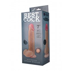 Телесный фаллоимитатор на присоске BEST COCK 7 - 20 см.