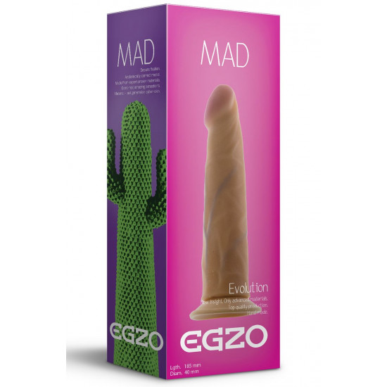 Телесный фаллоимитатор без мошонки Mad Cactus - 18,5 см.