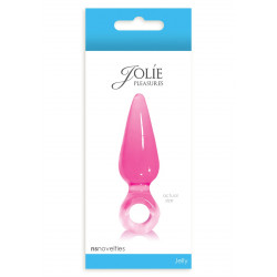 Розовая анальная пробка с кольцом Pleasures Plug Mini - 9 см.