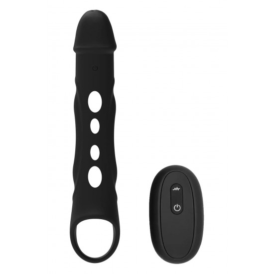 Черная насадка-удлинитель Vibrating Extender With Remote с вибрацией