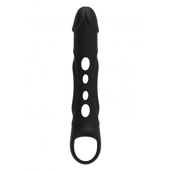 Черная насадка-удлинитель Vibrating Extender With Remote с вибрацией