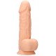 Телесный фаллоимитатор Silicone Dildo With Balls - 21,6 см.