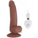 Коричневый вибратор SEDUCER 20 Function Spirited Dick - 19 см.