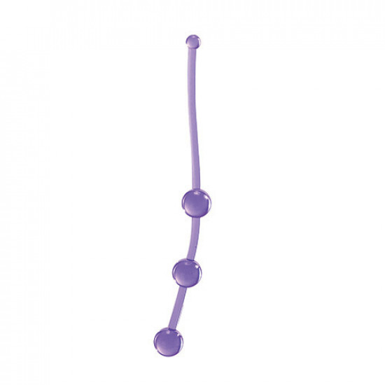 Фиолетовая анальная цепочка JAMMY JELLY ANAL 3 BEADS VIOLET - 15 см.