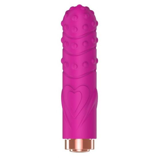 Ярко-розовая рельефная вибропуля Je Taime Silky Touch Vibrator - 9,4 см.