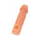 Телесная закрытая насадка с шершавой головкой Cock Sleeve 007 Size M - 15,6 см.