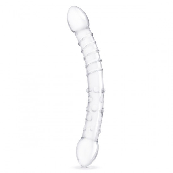 Двусторонний стеклянный фаллоимитатор 12’’ Girthy Double Trouble Glass Dildo - 30 см.
