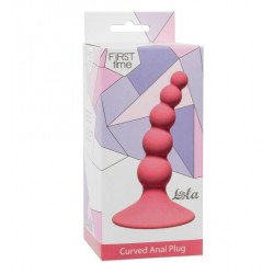 Розовая анальная пробка Ribbed Plug Pink - 10,5 см.